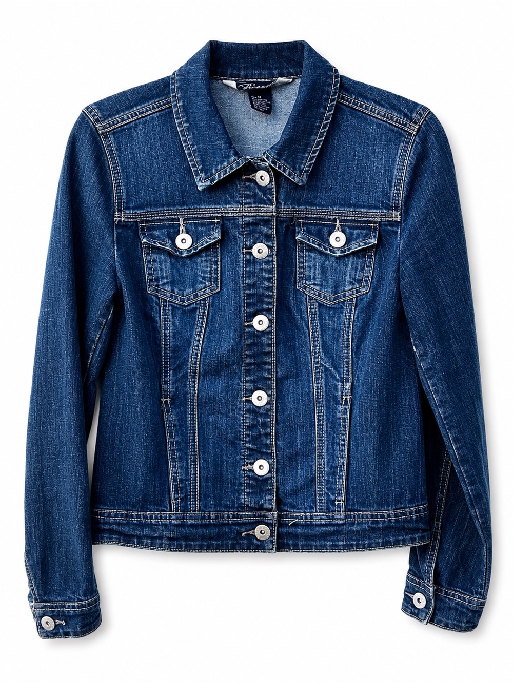 Baccini Dark Wash Stretch Denim Jacket Women’s Medium Classic - Picture 2 of 6